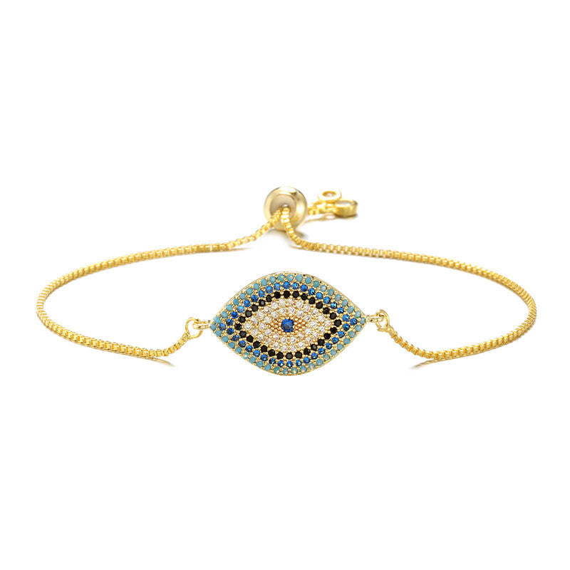 Wholesale Evil Eye Bracelet For Women Lucky Charm Copper Micro Pave Zircon Trendy Fashion Accessory For Everyday Wear