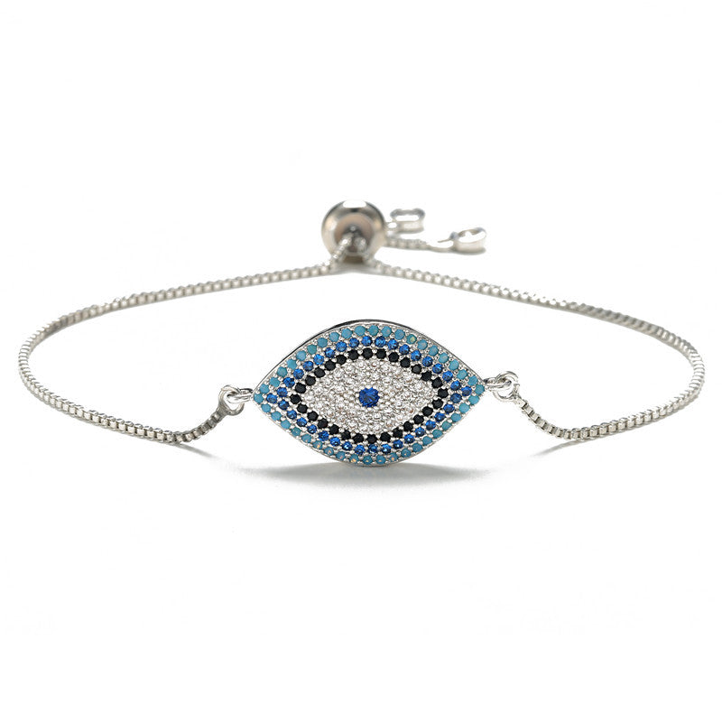 Wholesale Evil Eye Bracelet For Women Lucky Charm Copper Micro Pave Zircon Trendy Fashion Accessory For Everyday Wear