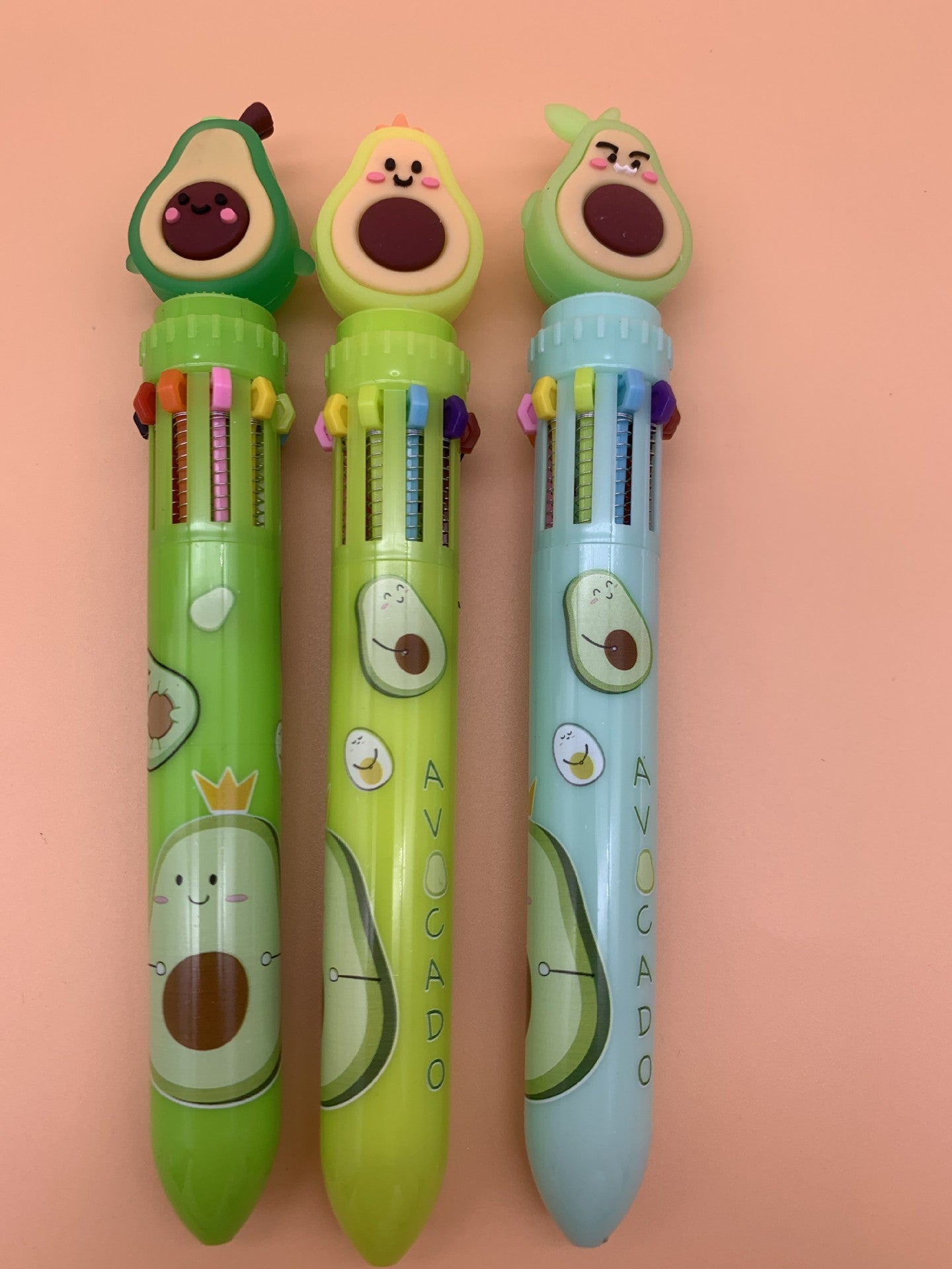 Wholesale  creative cartoon avocado ten color ballpoint pen