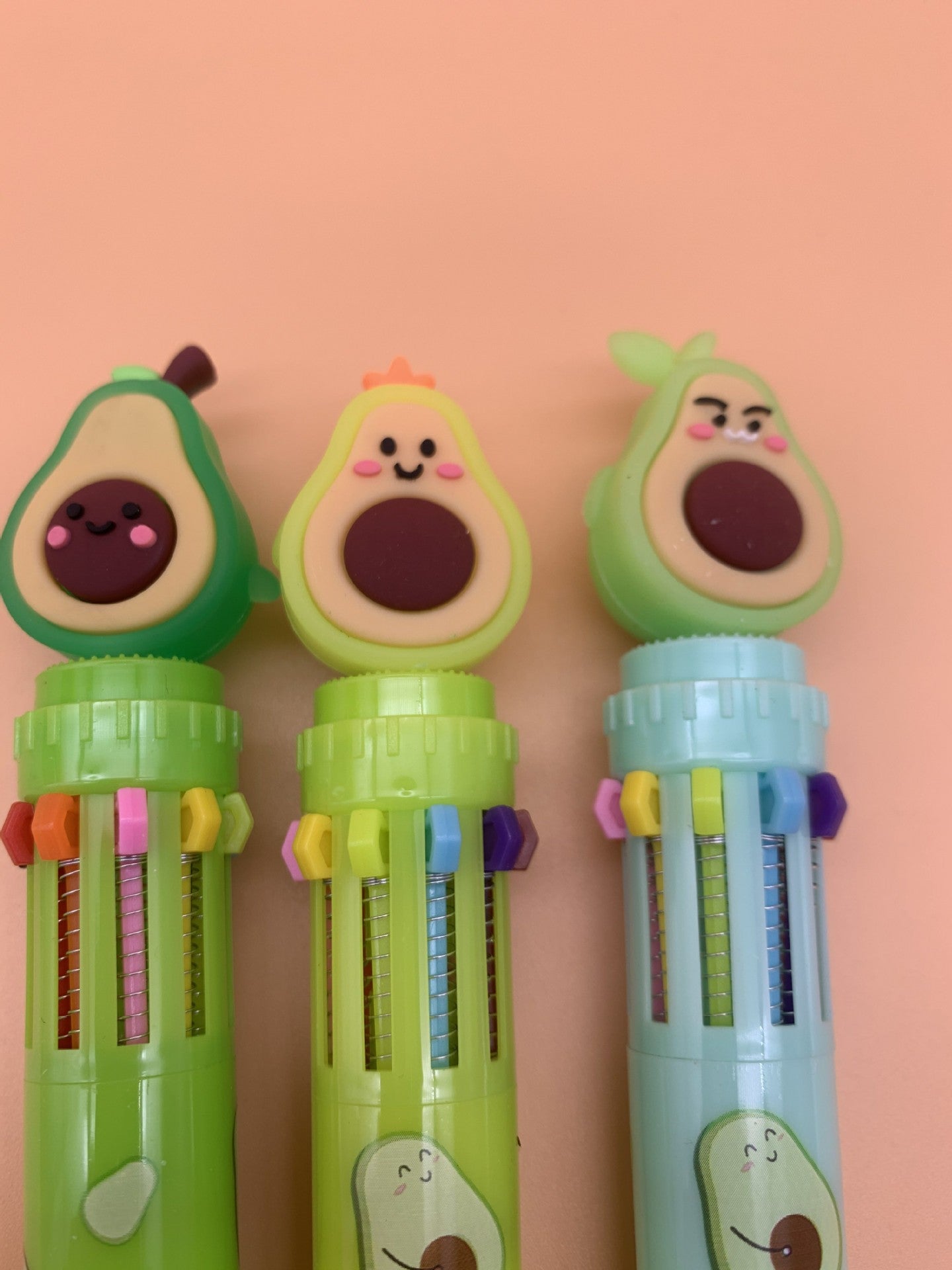 Wholesale  creative cartoon avocado ten color ballpoint pen