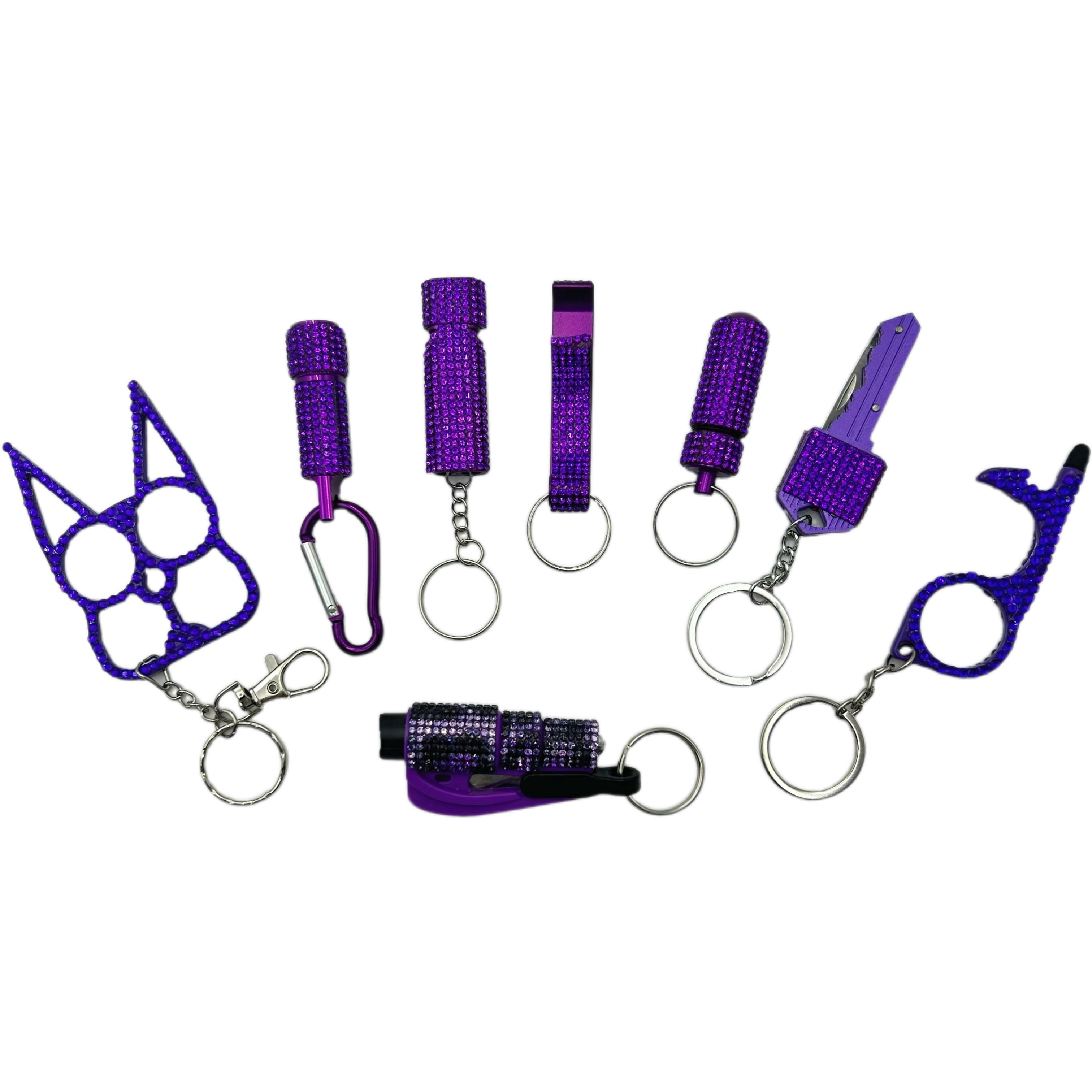 Wholesale 8pcs/set Pattern Diamond Outdoor Keychain Set Jewelry Accessories Keychain Pendant ACCHW-KC-KaBiao021