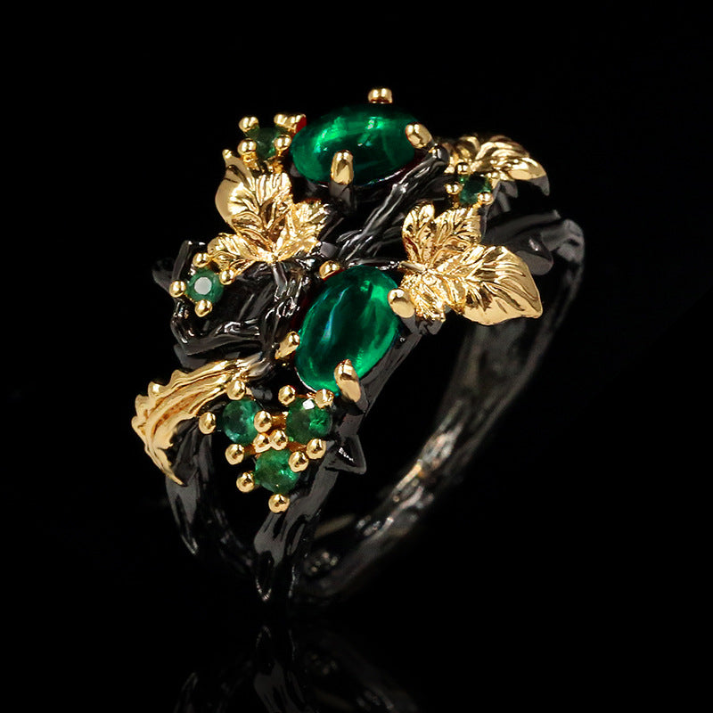 Wholesale  fashion popular colorful flower Angel two-color ring