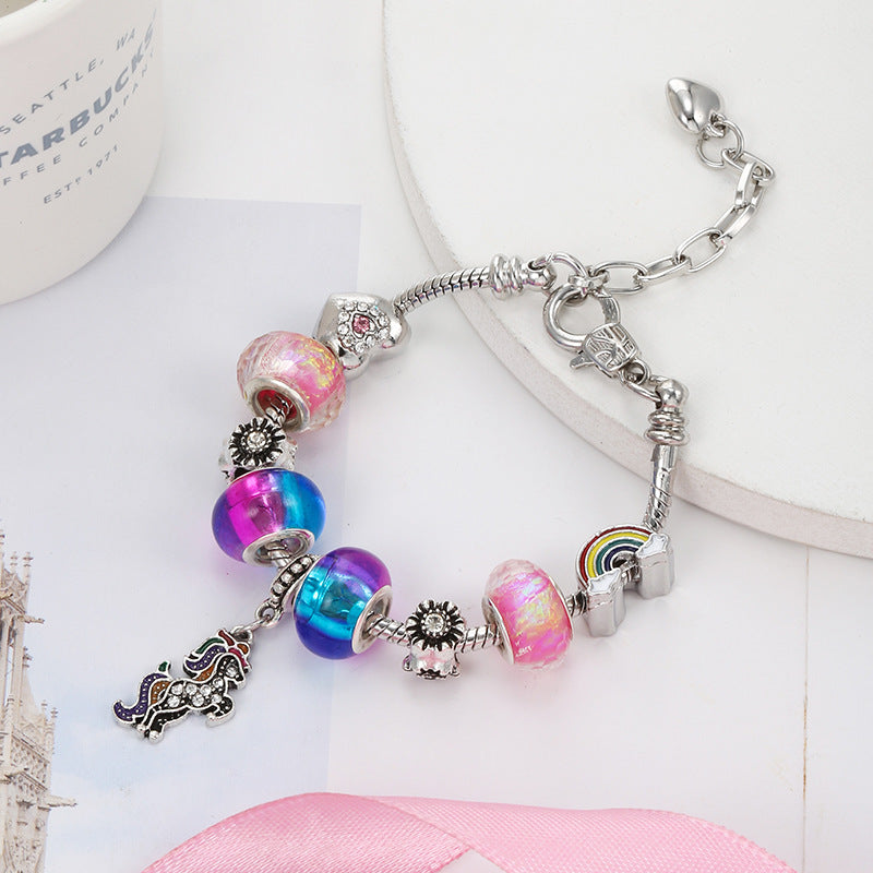 Wholesale Crystal Unicorn Bracelet Diy Snake Bone Bracelet ACC-BT-Weiy012