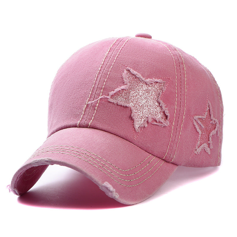 Wholesale Ripped hole washed old five-pointed star baseball cap