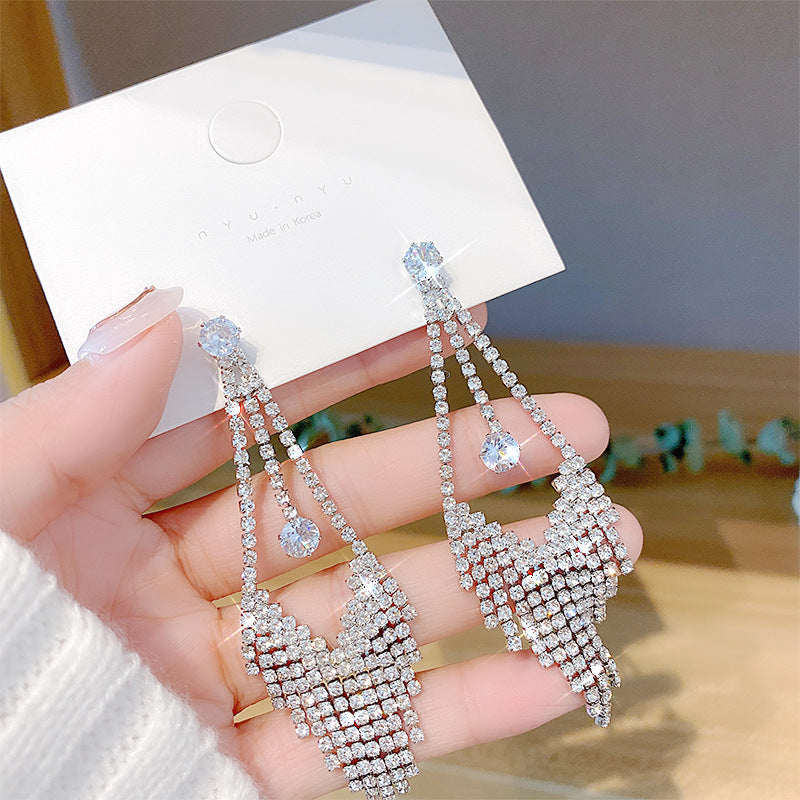 Wholesale S925 Silver Needle Tassel Earrings ACC-ES-Xiyue001