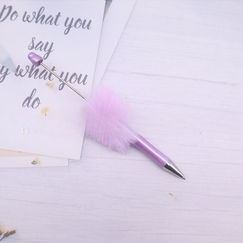 Wholesale Beadable Pen Plush Pom Pom Beadable Pen ACC-PN-CY001