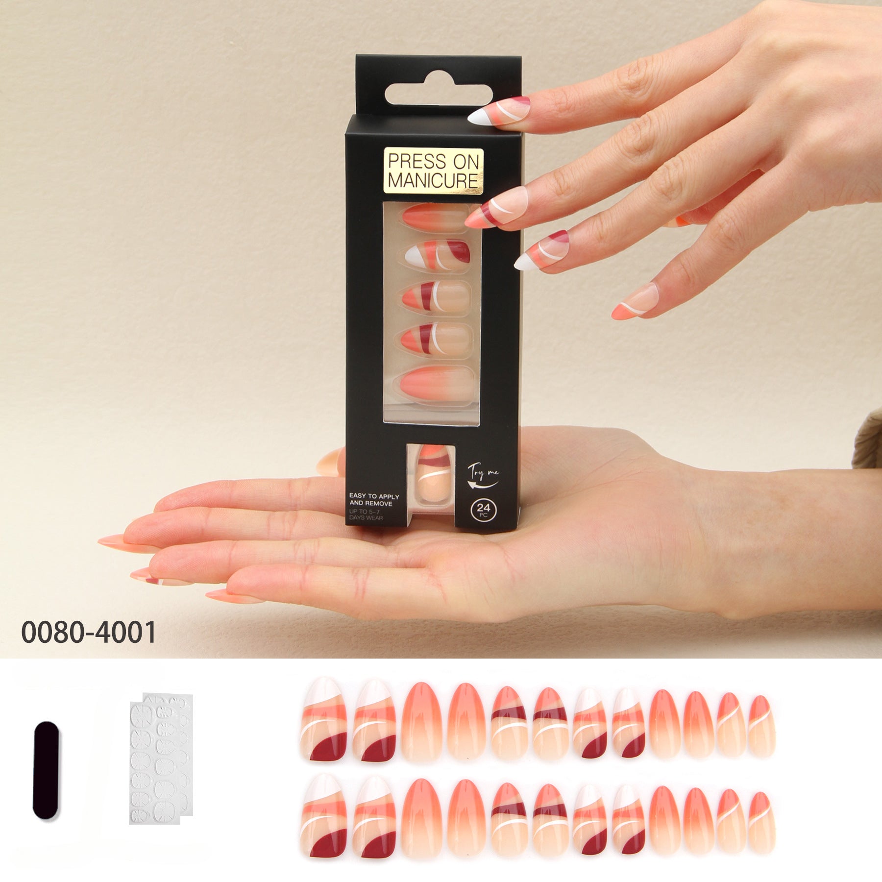 Wholesale Press on Nails Kits 24 Ballet Nail Adhesive Nail Enhancement Tablets ACC-NS-XKQ008