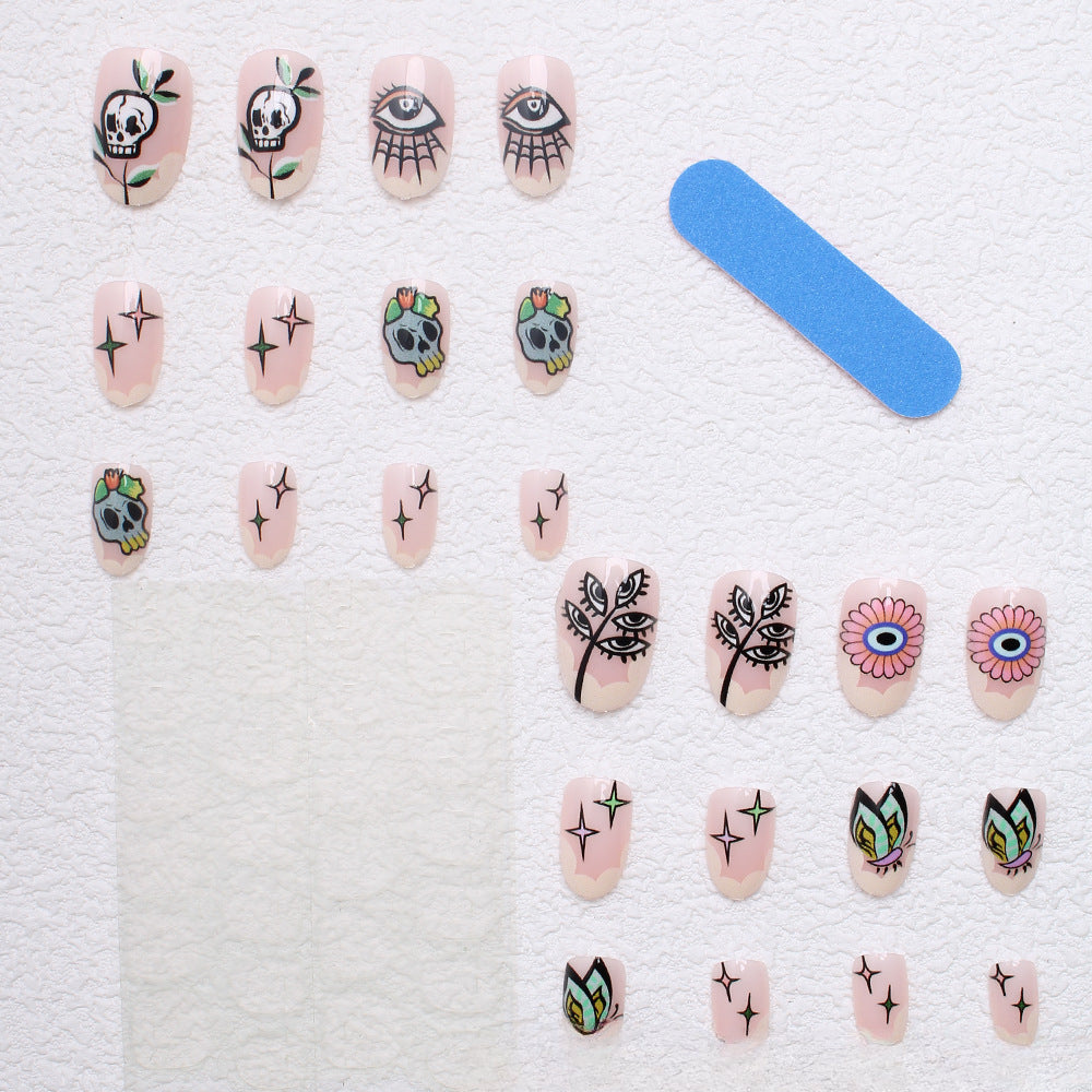 Wholesale 24 Pieces/box Press-on Nails Kits Nail Stickers ACC-NS-XingNai008