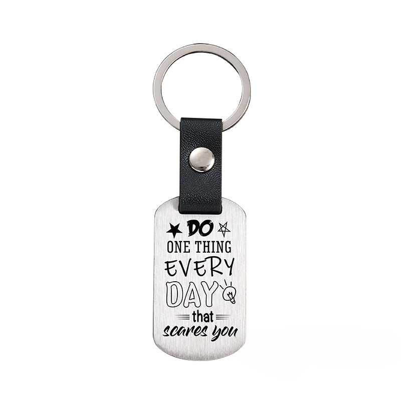 Wholesale Motivational Positive Metal Leather Keychains ACC-KC-GangGu032