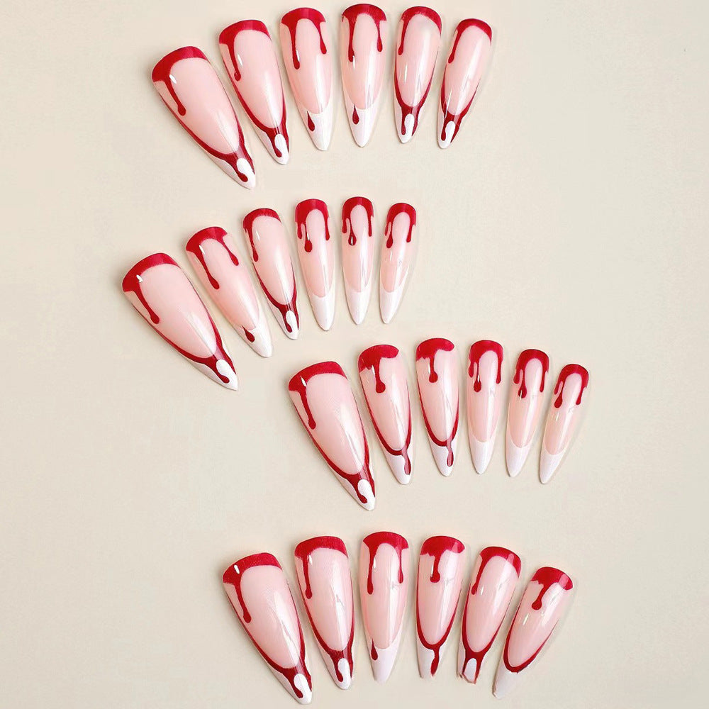 Wholesale 24 Pieces/box Halloween Press-on Nails Kits Nail Stickers ACC-NS-XingNai031