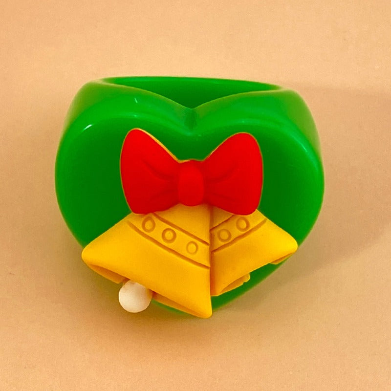 Wholesale Christmas Santa Claus Elk Cartoon Resin Ring ACC-RS-HanSJ002