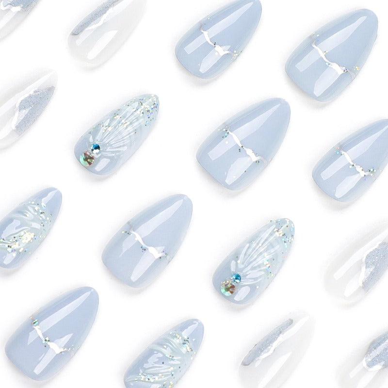 Wholesale 24 Pieces/box Water Drop Shell Nails Kits Nail Stickers ACC-NS-LeFan180