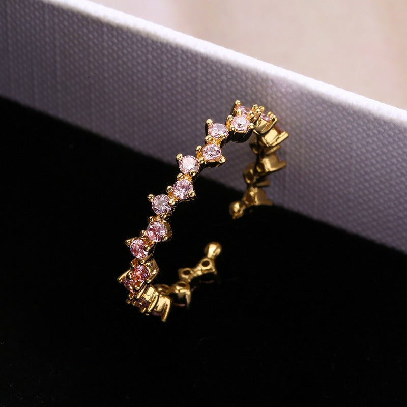 Wholesale Copper Plated 18K Gold Zircon Open Adjustable Ring ACC-RS-AG001