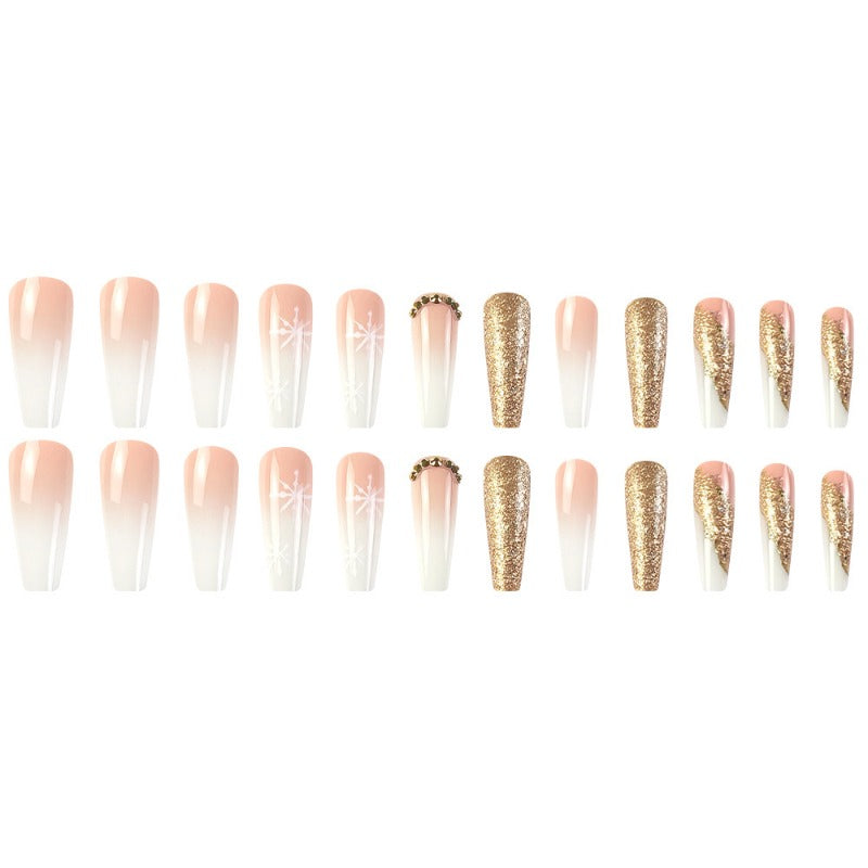 Wholesale 24 Pieces/box Christmas Snowflake Diamond Nails Kits Nail Stickers ACC-NS-QXJ045