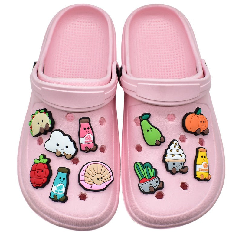 Wholesale Random 100pcs Cute Doll Series PVC Soft Rubber Shoe Buckle Decoration  ACC-SC-RYY082