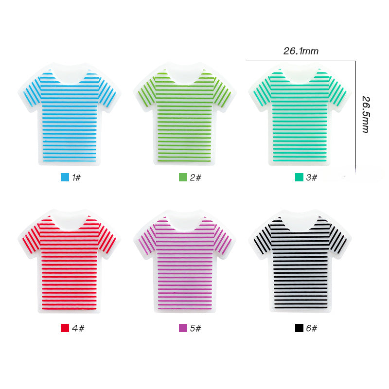 Wholesale 10pcs Summer T-shirt Food Grade Cartoon Beads Focal Beads DIY Accessories ACC-BDS-WDX069