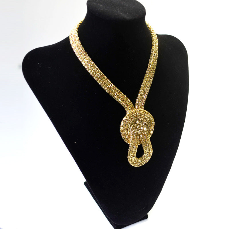Wholesale  gold exaggerated metal multi-layer  clavicle necklace