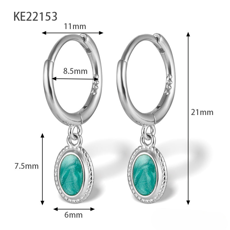 Wholesale S925 Silver Starry Sky Oil Drop Vintage Sterling Silver Earrings ACC-ES-JingXu003