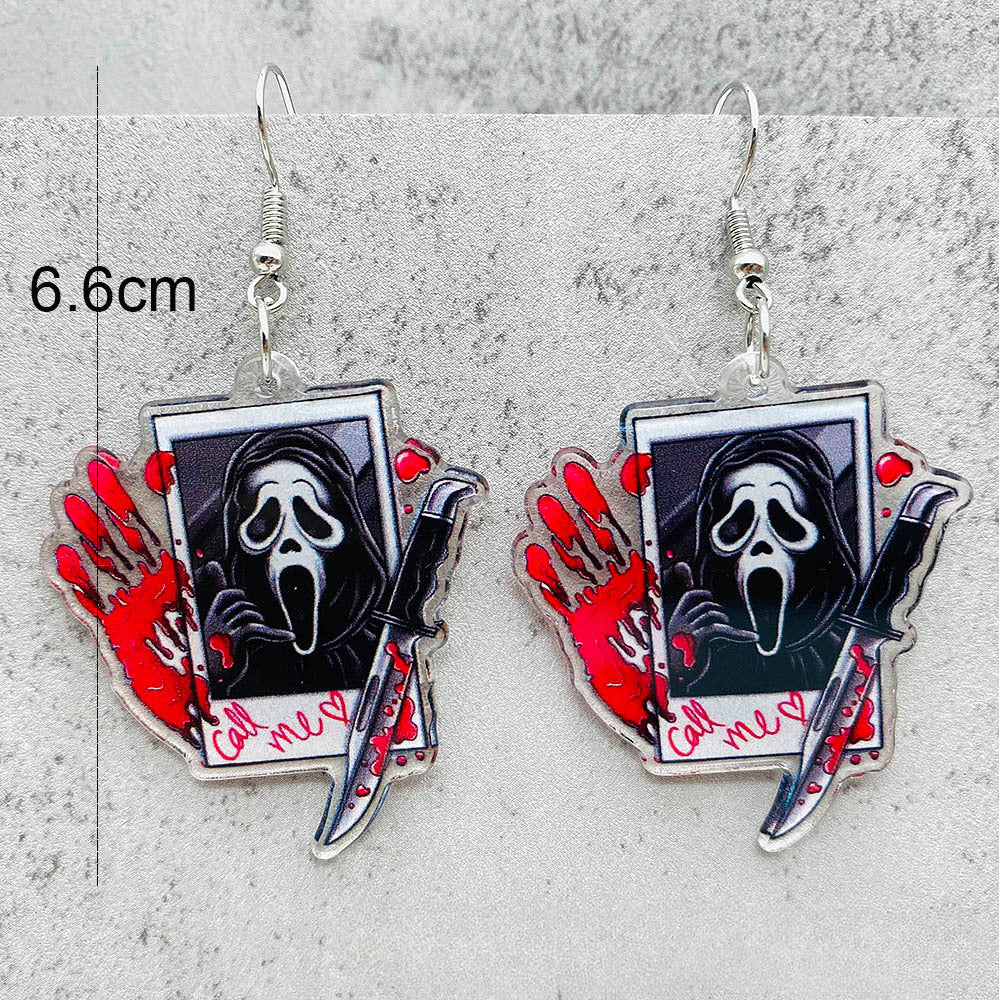 Wholesale Halloween Skull OUIJA Acrylic Earrings ACC-ES-ChenY034