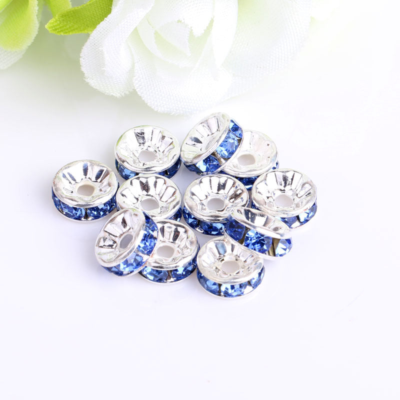 Perles d'espacement en verre, 100 pièces, roue en diamant, vente en gros