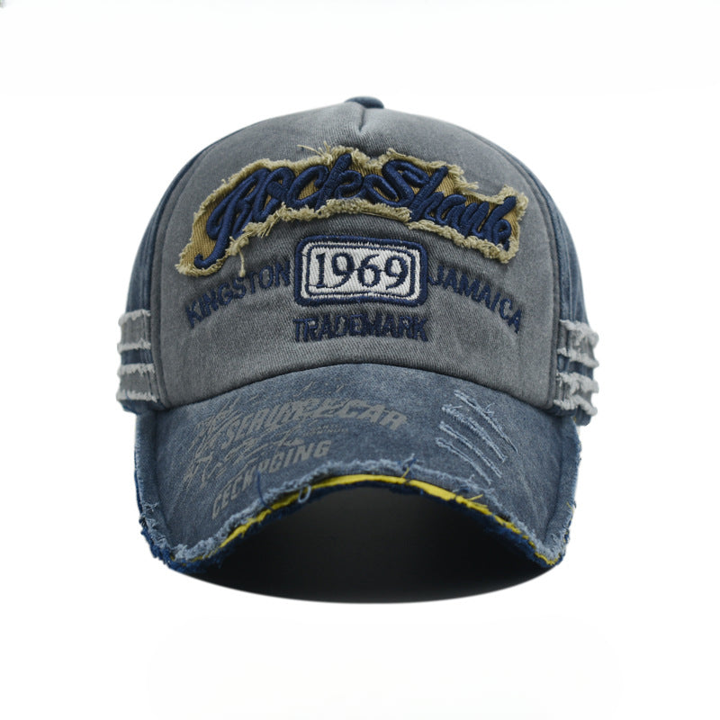 Wholesale Retro Hole Hat Washed Baseball Cap Letter Embroidery Hole Cap ACC-HT-Xiny003