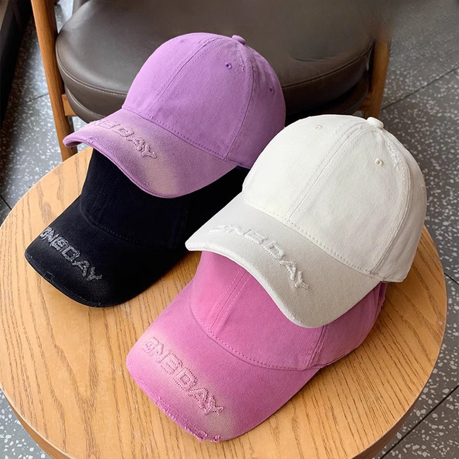 Wholesale Retro Frayed Edge Tie-dye Letter Hole Baseball Cap ACC-HT-Ruix007