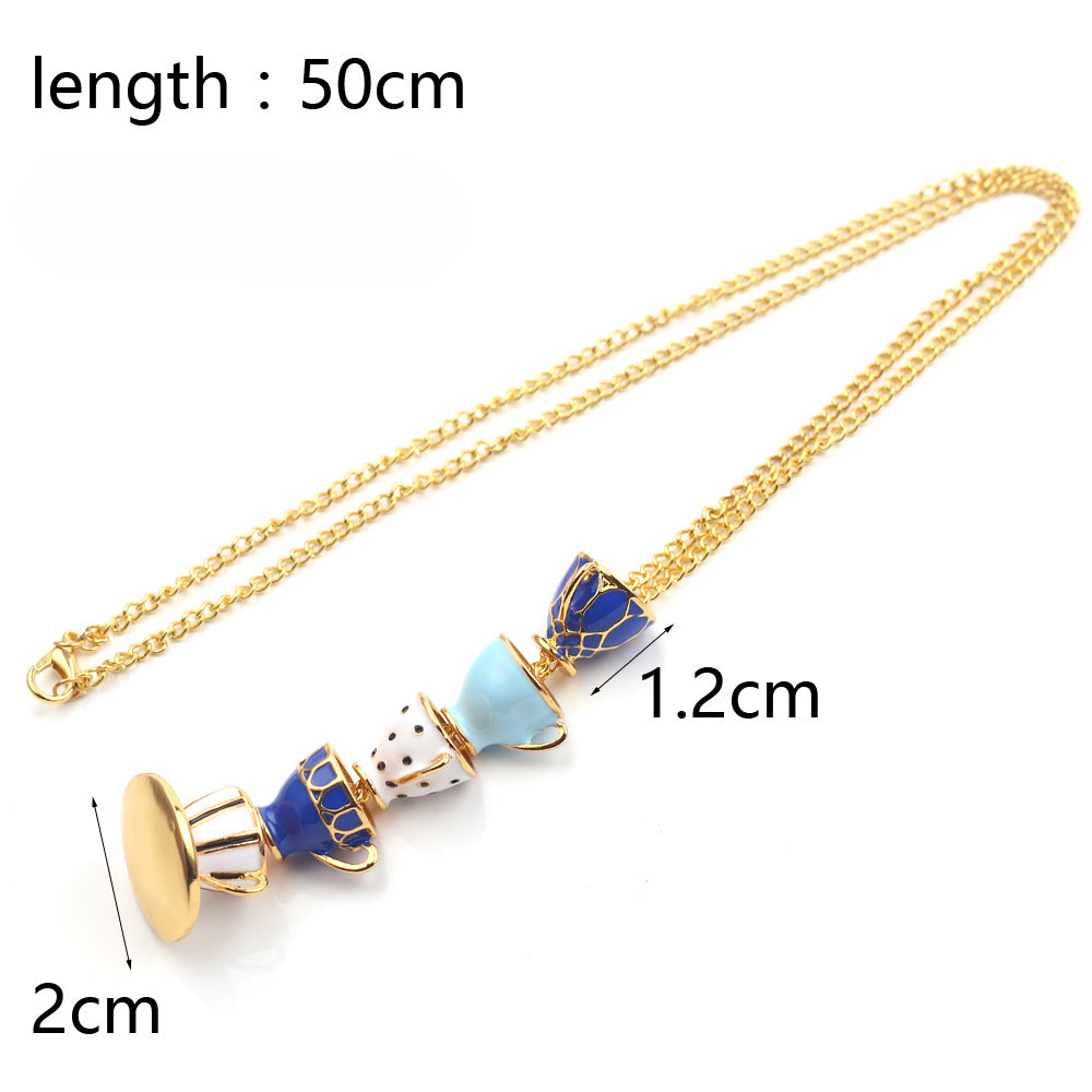 Wholesale Magic Multiple Enamel Teacup Pendant Necklaces ACC-NE-Zhuox001