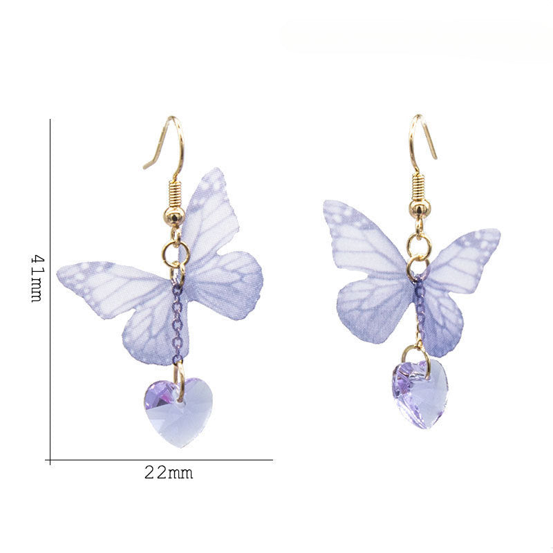 Wholesale Butterfly Earrings Glass Fabric Ear Clips ACC-ES-Yunf001