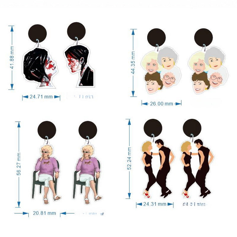 Wholesale Gothic Smoking Chair Acrylic Earrings ACC-ES-XP017