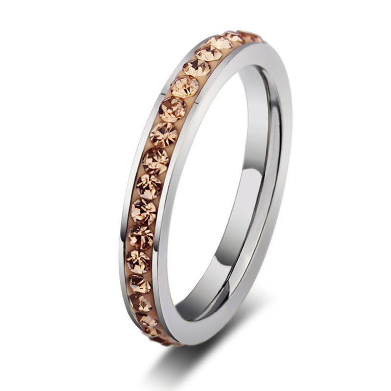 Wholesale Stainless Steel Colorful Inlay Rings Ins Style Couple Fashion Accessory