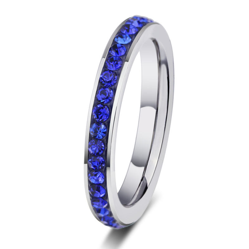 Wholesale Stainless Steel Colorful Inlay Rings Ins Style Couple Fashion Accessory