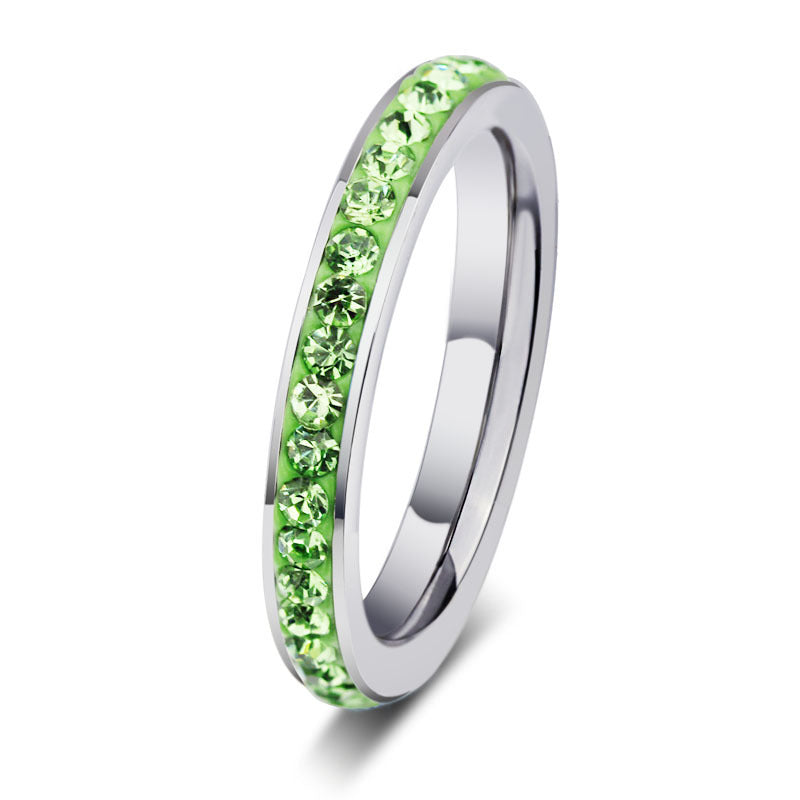 Wholesale Stainless Steel Colorful Inlay Rings Ins Style Couple Fashion Accessory
