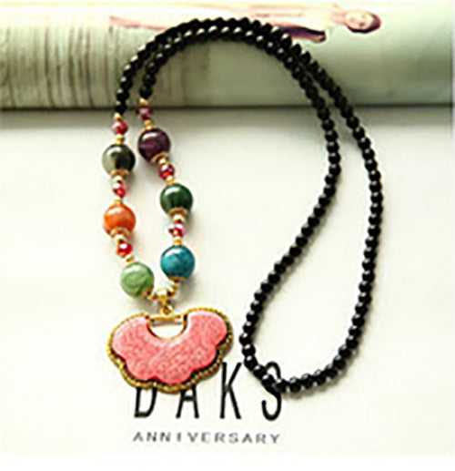 Wholesale Retro  Bohemian style glass long necklace