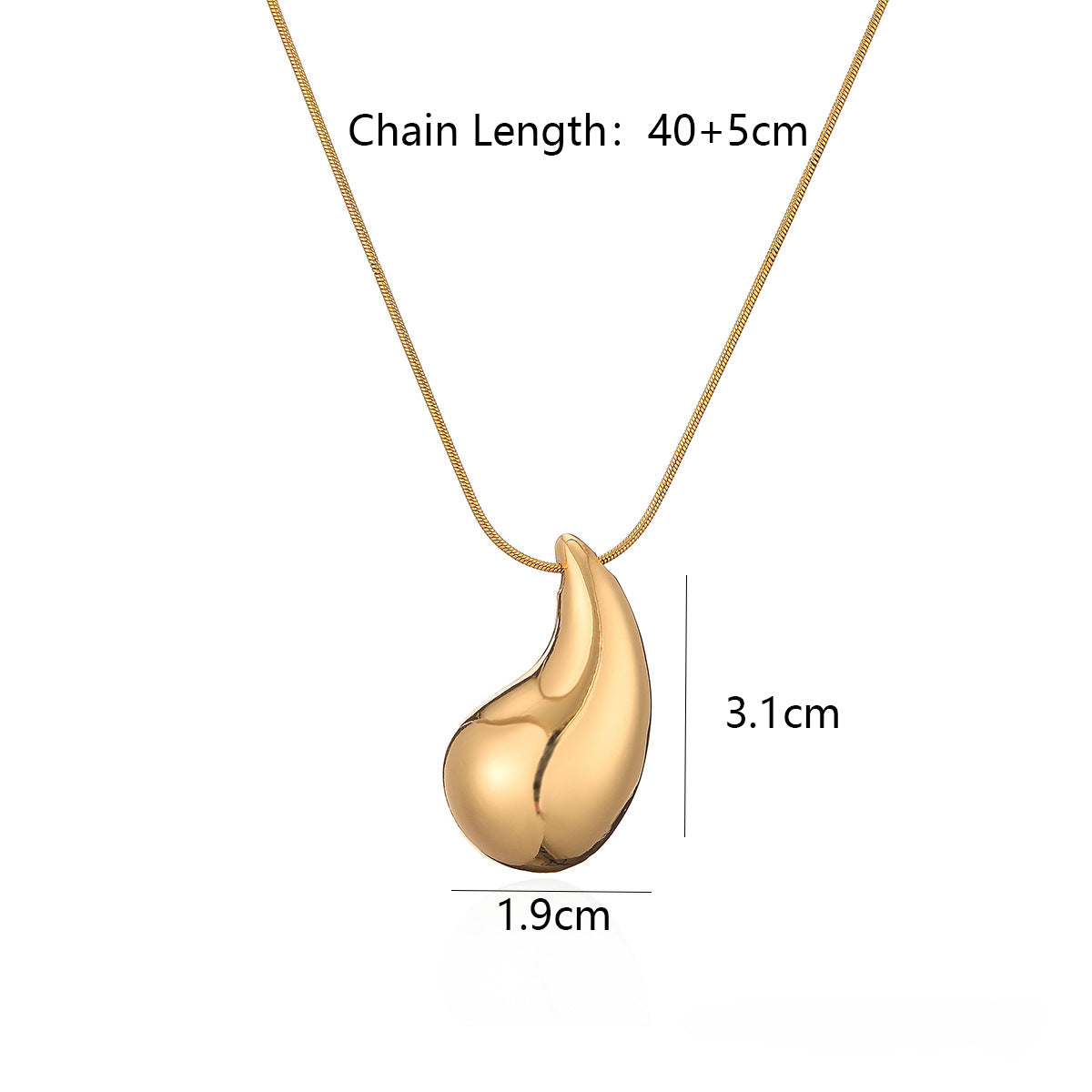 Wholesale Copper Plated True Gold Water Drop Pendant Necklace ACC-NE-AG003
