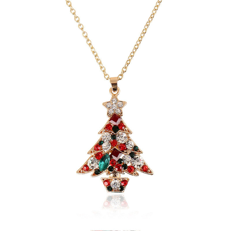 Wholesale Christmas Necklace Ring Earrings Christmas Tree Four-piece Set ACC-ES-KaiQing006