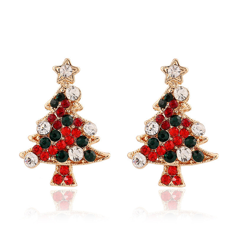 Wholesale Christmas Necklace Ring Earrings Christmas Tree Four-piece Set ACC-ES-KaiQing006
