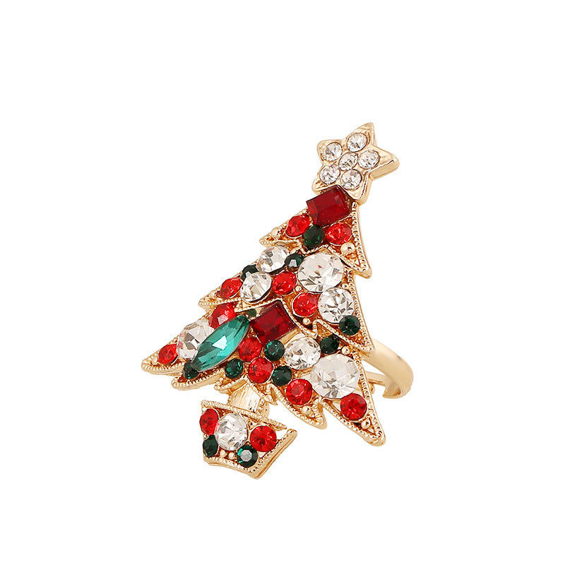 Wholesale Christmas Necklace Ring Earrings Christmas Tree Four-piece Set ACC-ES-KaiQing006