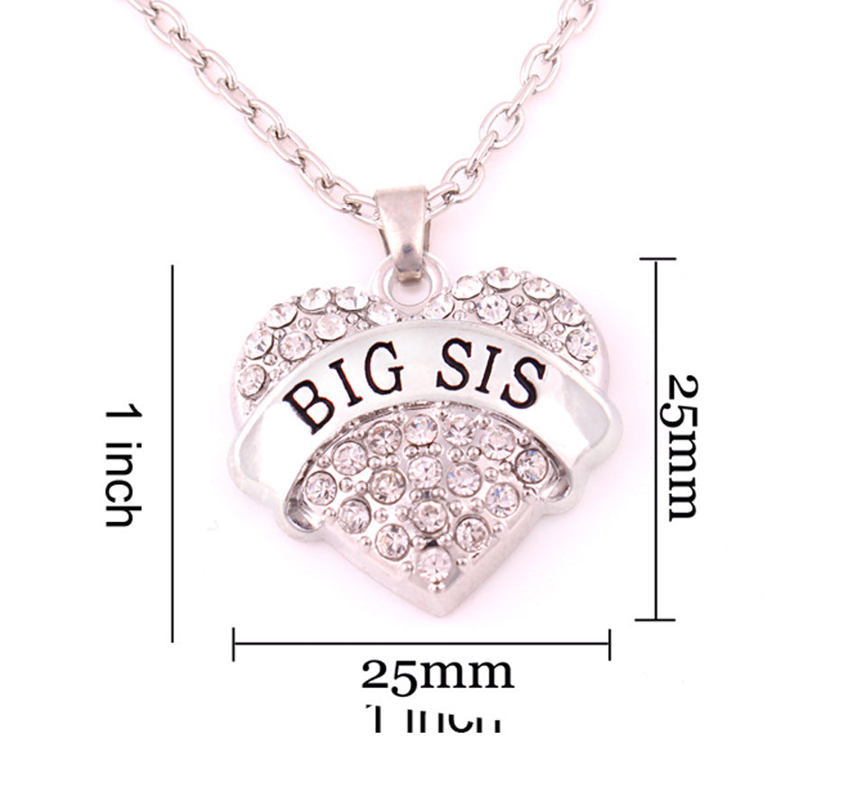 Wholesale Heart Shaped Letter Crystal Necklace ACC-NE-Houh001