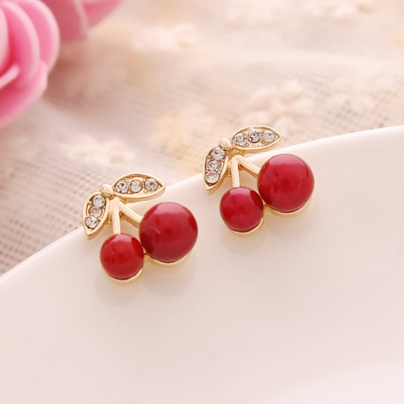 Wholesale Diamond Red Cherry Earrings ACC-ES-MDD081