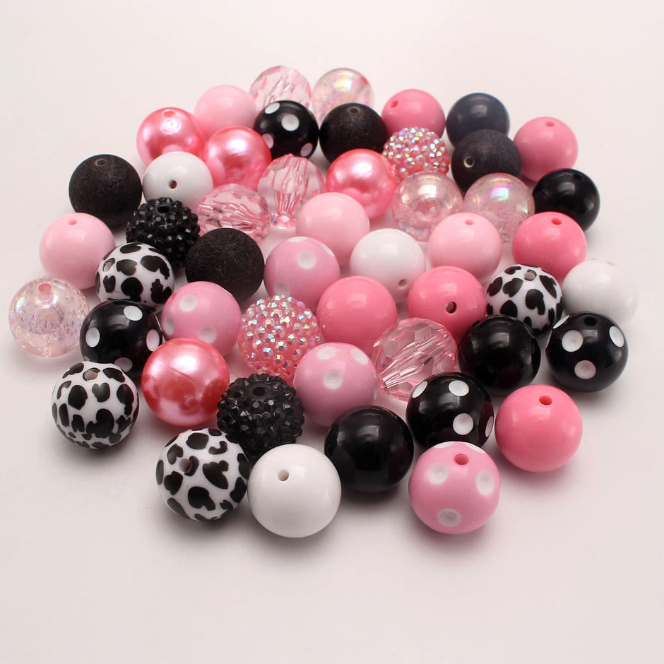 Wholesale  50pcs/pack 20MM Acrylic Bubblegum Beads Mixed Color Beads
