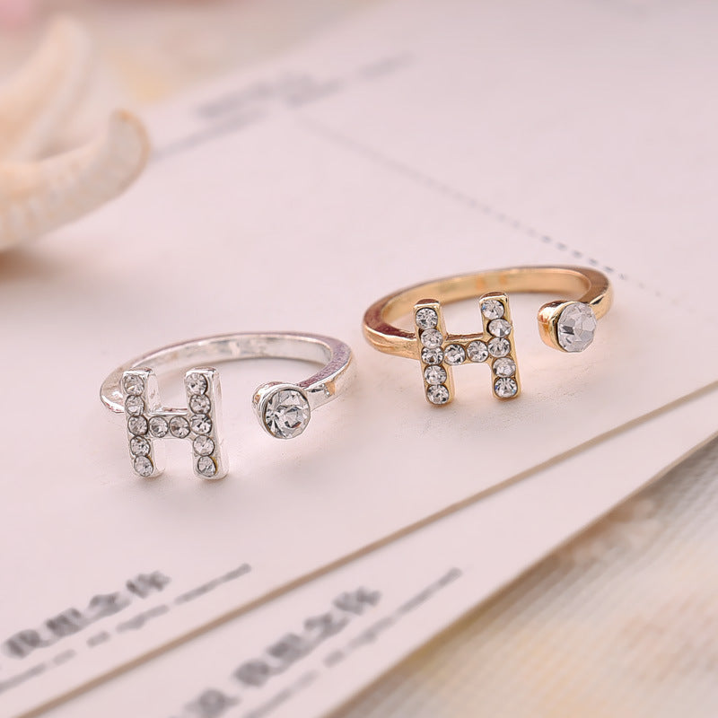 Wholesale  fashion H letter ring
