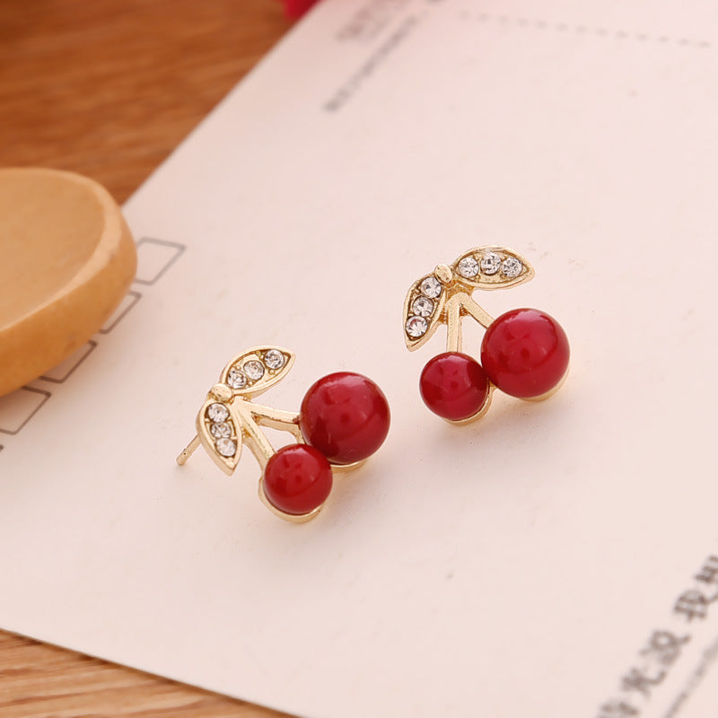 Wholesale Diamond Red Cherry Earrings ACC-ES-MDD081