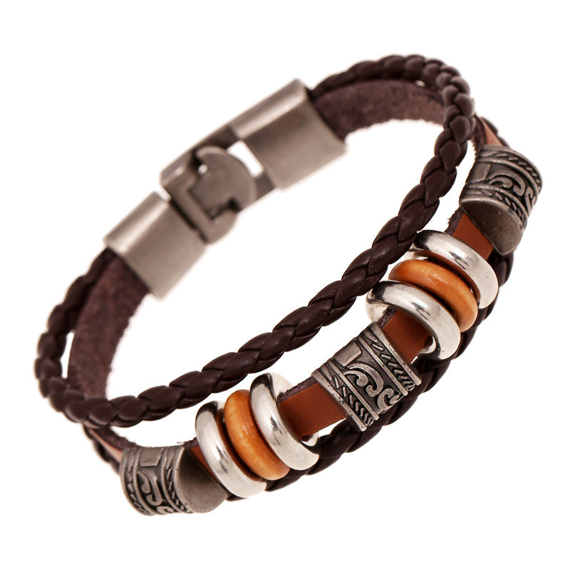 Wholesale Hand Beaded Multi Layer Leather Bracelet