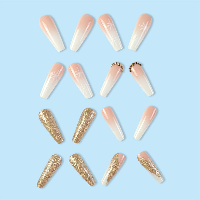 Wholesale 24 Pieces/box Christmas Snowflake Diamond Nails Kits Nail Stickers ACC-NS-QXJ045