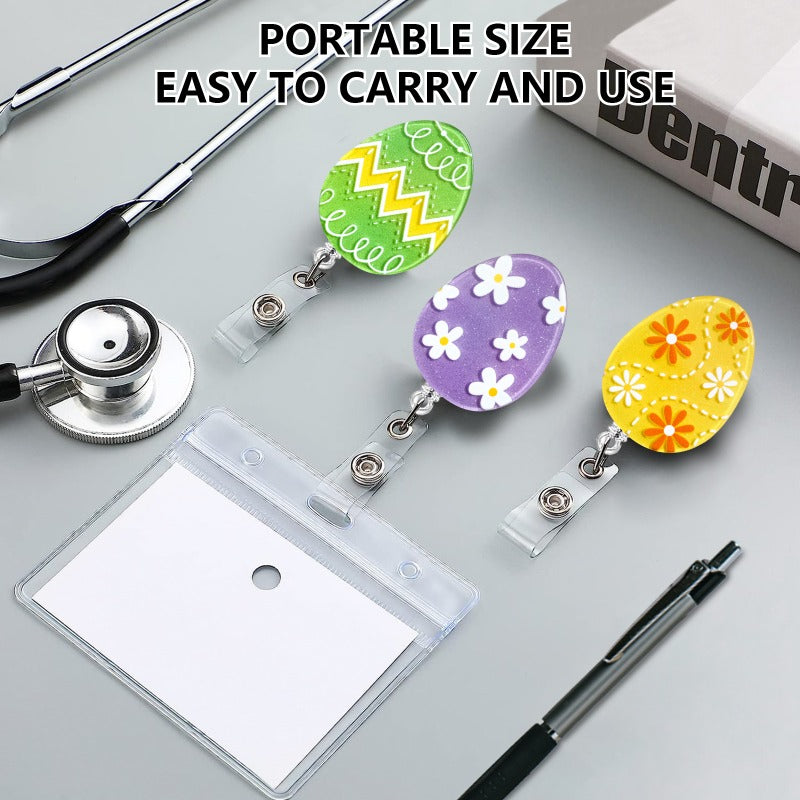 Wholesale Easter Acrylic Egg Rotating Doctor Nurse Retractable Keychain ACC-KC-QiDing026