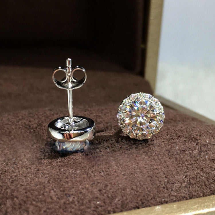 Wholesale Round Full Diamond Stud Earrings Set with Super Flash Zircon ACC-ES-SMLK001