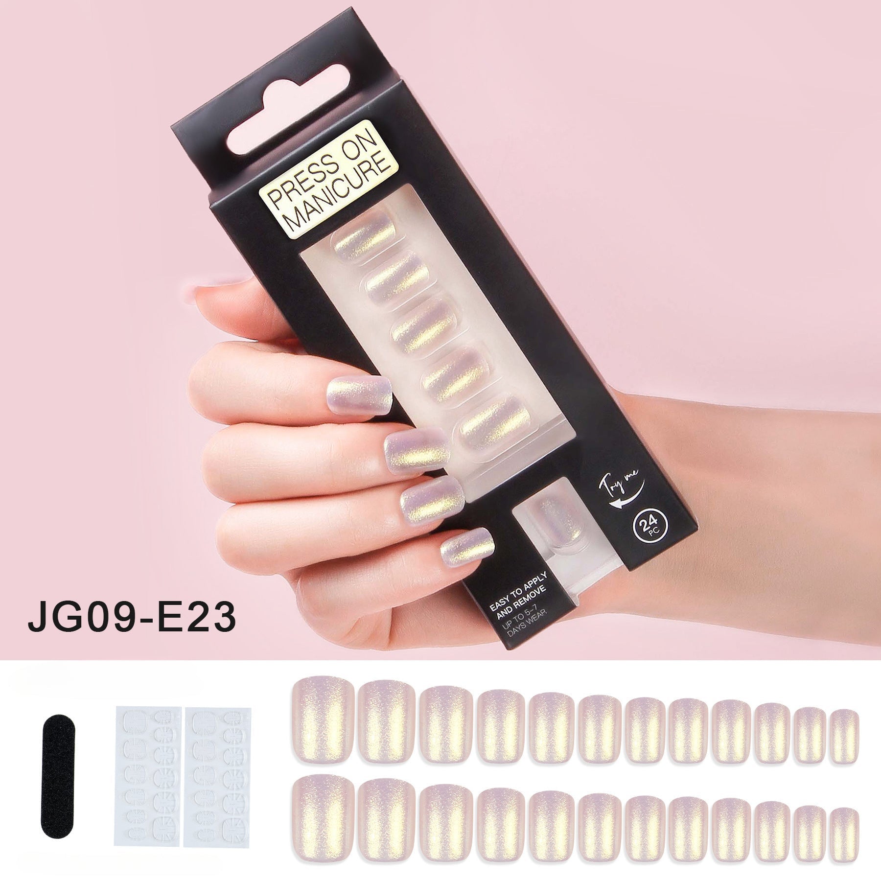 Wholesale Press on Nails Kits 24 Aurora Back Gel Nail Enhancement Tablets ACC-NS-XKQ009