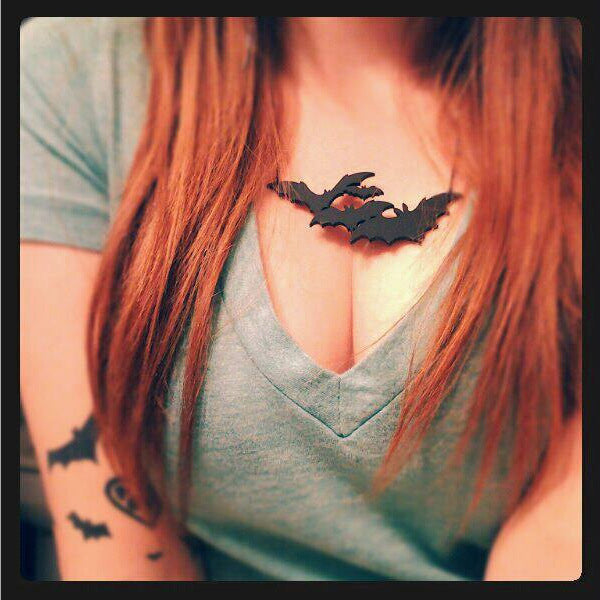 Wholesale Dark series bat clavicle chain necklace