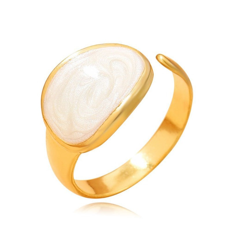 Wholesale Black Oil Drip Open Adjustable Stainless Steel Ring ACC-RS-MiYi006