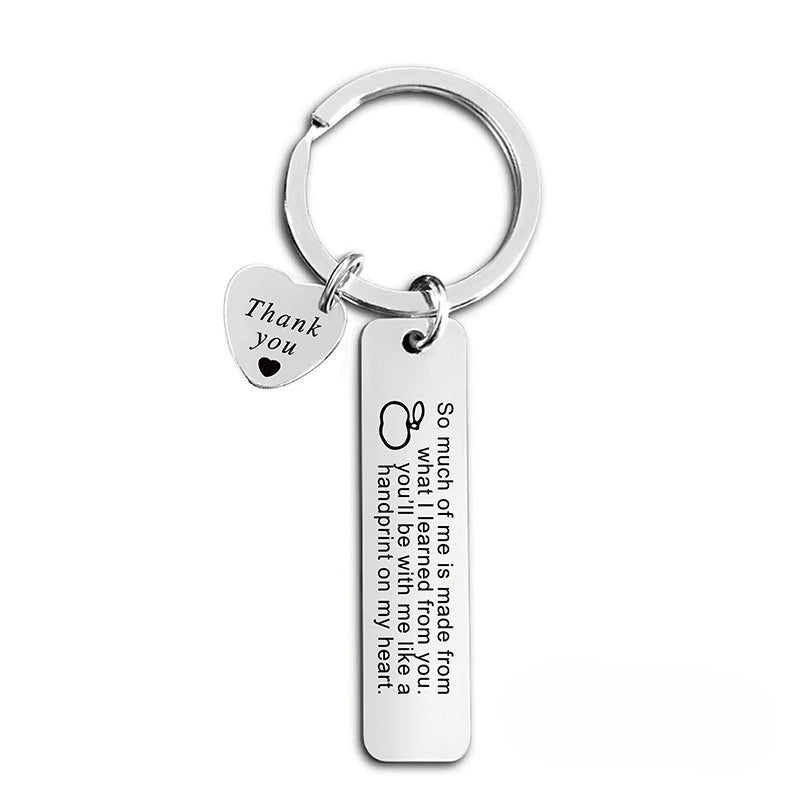 Wholesale Teacher's Day Gift Stainless Steel Engraved Keychain ACC-KC-Ganggu003